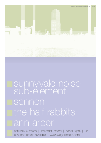 Gig Flyer: Sunnyvale & Ann Arbor at Oxford Cellar
